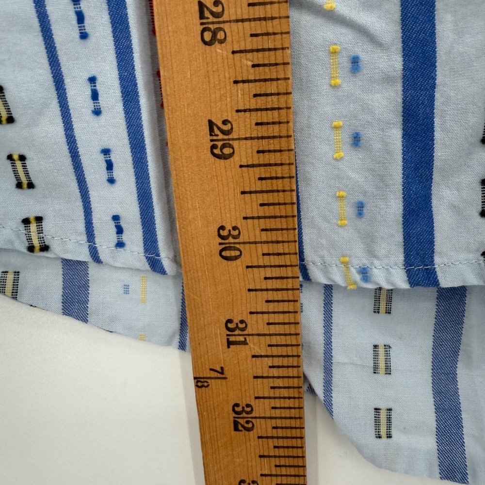 Martin Gordon Button Down Mens XXL Light Blue Embroidered Stripe Cotton *READ* - Picture 9 of 10
